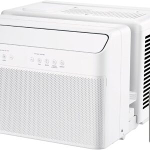 8.000 BTU U-Shaped Smart Inverter Air Conditioner – Cools up to 350 Sq. Ft.. Ultra Quiet with Open Window Flexibility. Compatible with Alexa. 35% Energy Savings. Remote Control (Renewed)