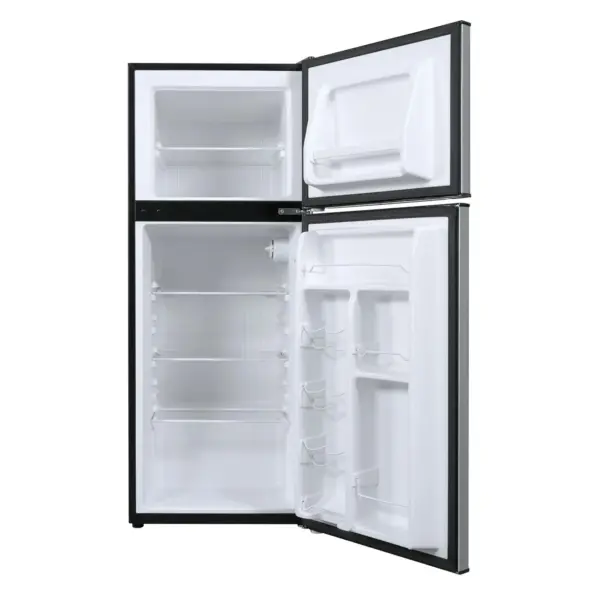 4.6. Cu ft Two Door Mini Refrigerator with Freezer. Stainless Steel - Image 3