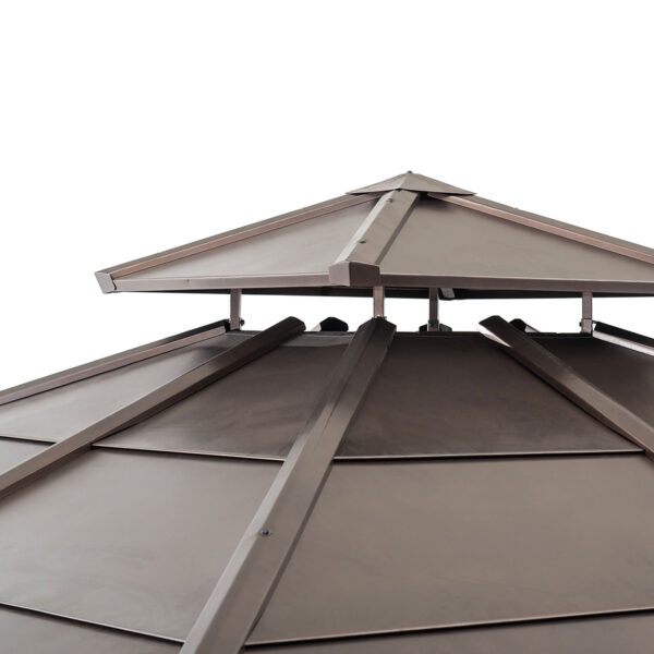 10 ft. x 10 ft. Cedar Framed Gazebo with Steel 2-Tier Hip Roof Hardtop - Image 5