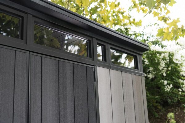 Keter Artisan 11x7 Modern Resin Outdoor Storage Shed Kit-Perfect to Store Patio Furniture. Garden Tools Bike Accessories. Beach Chairs and Lawn Mower. Grey & Black - Image 5