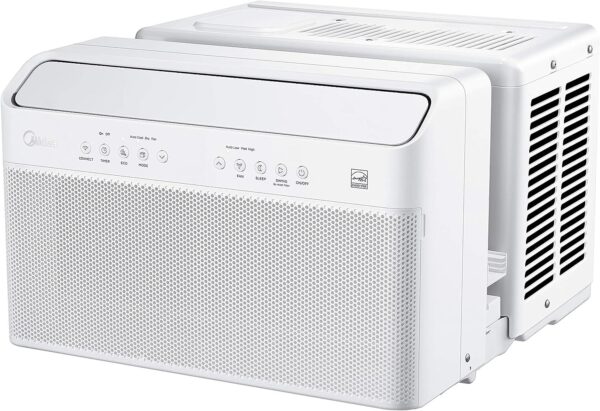 Midea U-Shaped Inverter Window Air Conditioner 12.000BTU with Open Window Flexibility. Robust Installation.Extreme Quiet. 35% Energy Saving. Smart Control. Alexa. Remote. Bracket Included (Renewed)