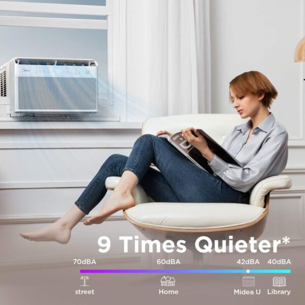 Midea U-Shaped Inverter Window Air Conditioner 12.000BTU with Open Window Flexibility. Robust Installation.Extreme Quiet. 35% Energy Saving. Smart Control. Alexa. Remote. Bracket Included (Renewed) - Image 3