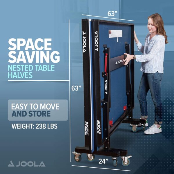 JOOLA Inside Professional MDF Indoor Ping Pong Table with Quick Clamp Table Tennis Net and Post Set - 10 Minute Easy Assembly - Tournament Quality - Foldable with Single Player Playback Mode - Image 27