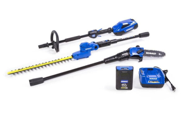 Kobalt 40V Cordless Combo Kit: Pole Hedge Trimmer & Saw. 2.5Ah Battery & Charger Included
