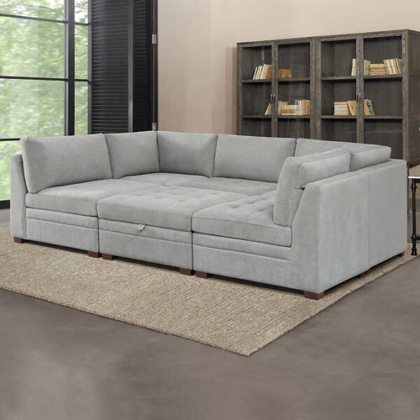 Thomasville Tisdale Fabric Sectional with Storage Ottoman - Image 15