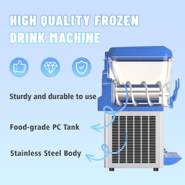 Commercial Slushy Machine - 1000W 30L Tanks Slush Maker Machine 304 Stainless Steel Commercial Margarita Machines Efficient Cooling the Ideal Slushie Maker for Bars Cafes Restaurants - Image 12
