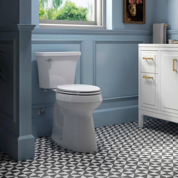 KOHLER Highline Arc Extra Tall Elongated Toilet 1.28 GPF White with Seat - Image 2