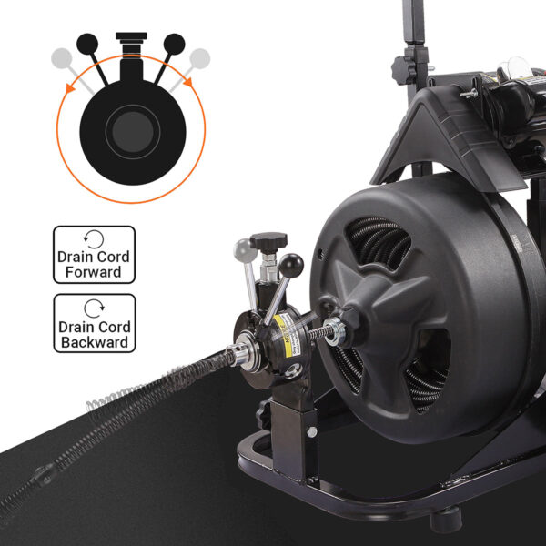 Drain Snake Commercial w/Attachments 100' Electric Sewer - Image 3