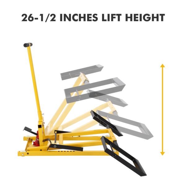 Lawn Mower Lift with Hydraulic Jack. 26 Inches Lawn Mower Lift. Welded Solid Steel Construction. Weight Capacity 500 LBS. for Riding Lawn Mowers Tractors. ATVs Maintenance - Image 12