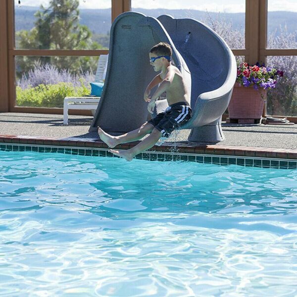 S.R. Smith 698-209-58124 Cyclone Right Curve Swimming Pool Slide. Gray Granite - Image 3