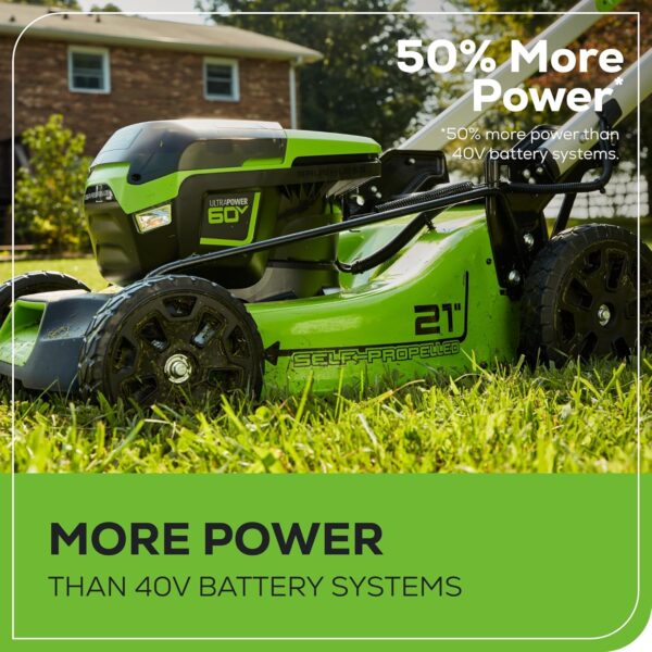 60V 21” Cordless (Self-Propelled) Lawn Mower . 2 x 4.0Ah Batteries and Dual Port Rapid Charger - Image 6