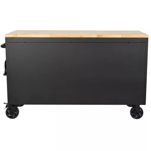 Heavy Duty 61 in. W x 23 in. D 15-Drawer Mobile Workbench with Solid Wood Top - Image 7