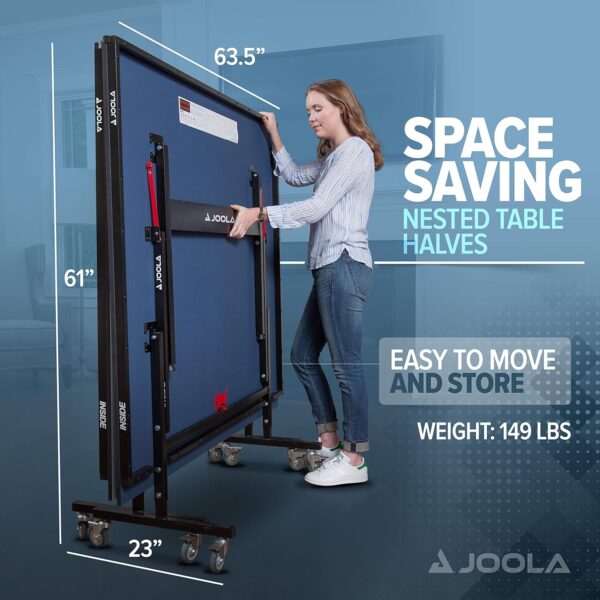 JOOLA Inside Professional MDF Indoor Ping Pong Table with Quick Clamp Table Tennis Net and Post Set - 10 Minute Easy Assembly - Tournament Quality - Foldable with Single Player Playback Mode - Image 23