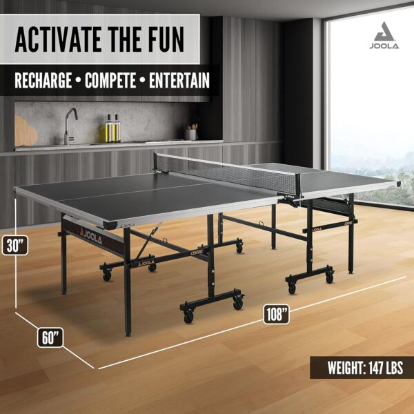 JOOLA Inside Professional MDF Indoor Ping Pong Table with Quick Clamp Table Tennis Net and Post Set - 10 Minute Easy Assembly - Tournament Quality - Foldable with Single Player Playback Mode - Image 49
