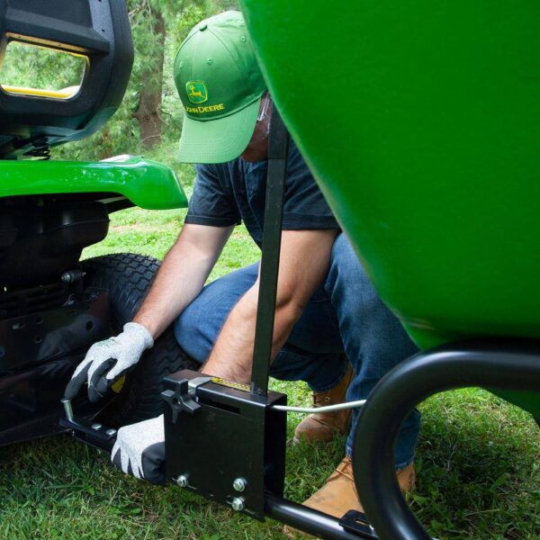 John Deere 175 lb Tow-Behind Broadcast Spreader. Rustproof Poly Hopper. Universal Fit - Image 9