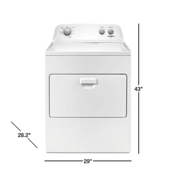 Whirlpool 7.0 cu. ft. Electric Dryer. AutoDryTM System. Wrinkle ShieldTM. White - Image 9
