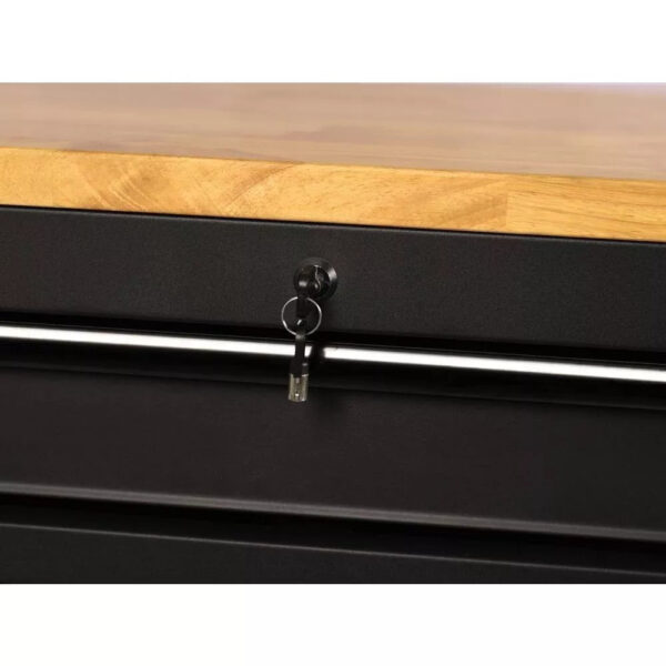 Heavy Duty 61 in. W x 23 in. D 15-Drawer Mobile Workbench with Solid Wood Top - Image 9
