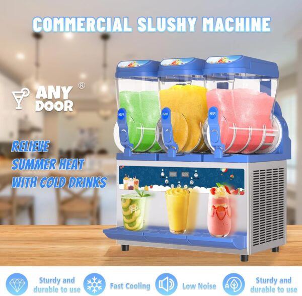 Commercial Slushy Machine - 1000W 30L Tanks Slush Maker Machine 304 Stainless Steel Commercial Margarita Machines Efficient Cooling the Ideal Slushie Maker for Bars Cafes Restaurants - Image 8