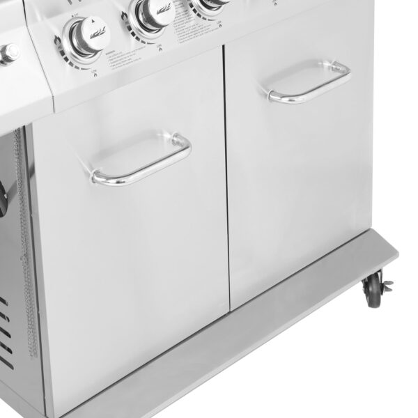 Royal Gourmet GA6402S Stainless Steel Gas Grill. Premier 6-Burner Propane Grill with Sear Burner and Side Burner. 74.000 BTU. Cabinet Style. Outdoor BBQ Party Grill. Silver - Image 13