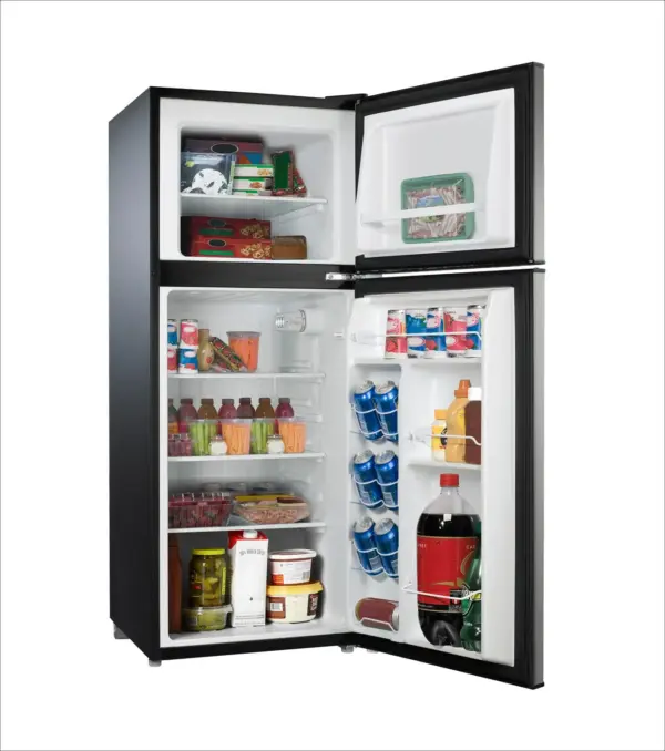 4.6. Cu ft Two Door Mini Refrigerator with Freezer. Stainless Steel - Image 4