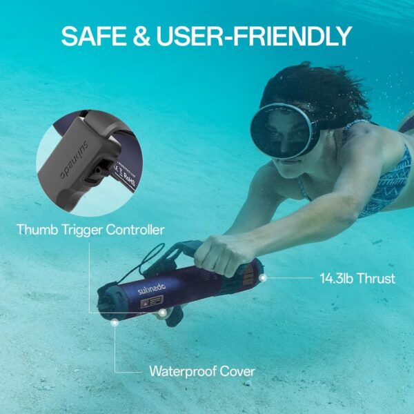 Waydoo Subnado Underwater Scooter Lite. Water Sports Diving Scooter with Removable Handle. Compact and Portable Water Scooter for Adults&Kids. Scuba Diving Snorkeling Sea Scooter Multiple Uses. Blue - Image 4