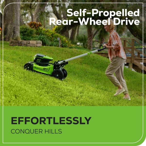 60V 21” Cordless (Self-Propelled) Lawn Mower . 2 x 4.0Ah Batteries and Dual Port Rapid Charger - Image 5