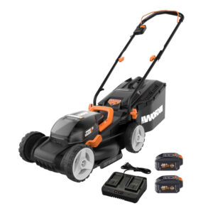 Worx 40V Cordless Lawn Mower 14′′ with Intellicut. Mulching. 2x20V 4.0Ah Batteries and Charger Included