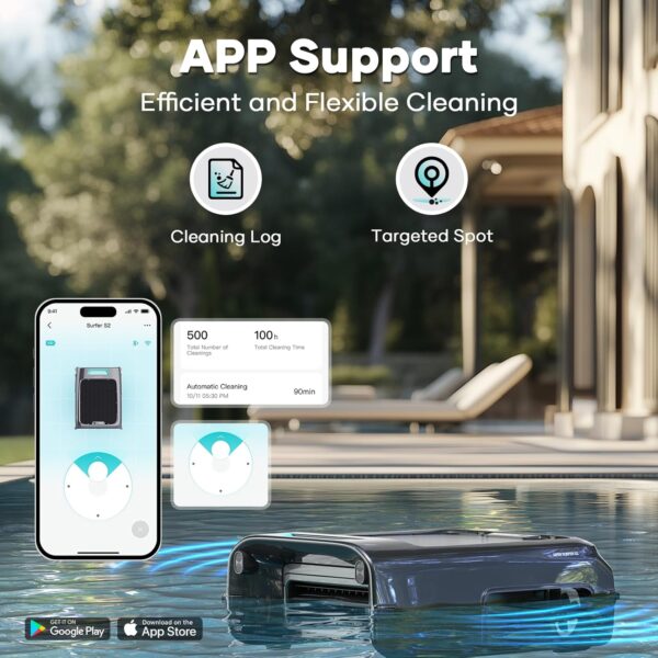 AIPER Surfer S2 Solar Pool Skimmer with APP Support. 24/7 Cleaning. Dual Charging Modes. Smart Obstacle Avoidance. Ideal for All Swimming Pool Types - Image 3