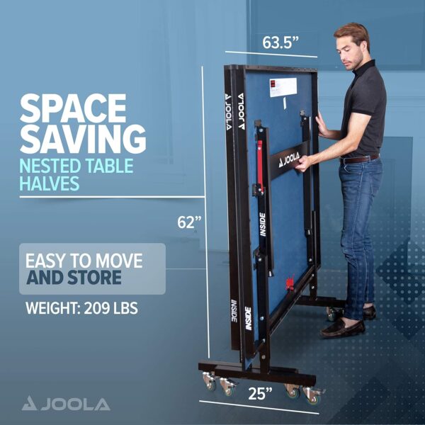 JOOLA Inside Professional MDF Indoor Ping Pong Table with Quick Clamp Table Tennis Net and Post Set - 10 Minute Easy Assembly - Tournament Quality - Foldable with Single Player Playback Mode - Image 4