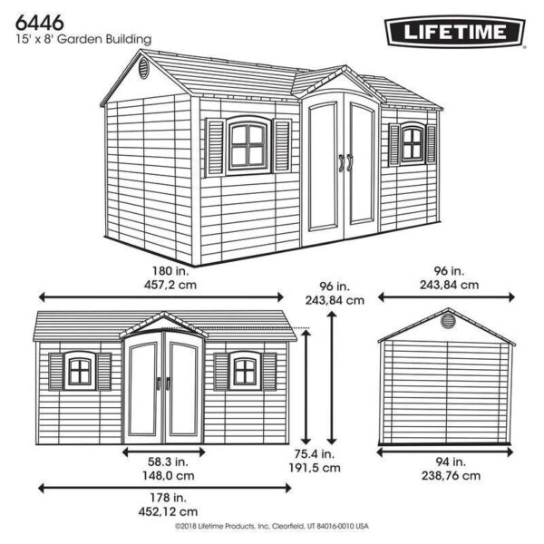 Side Entry 15 ft. W x 8 ft. D Plastic Storage Shed - Image 6