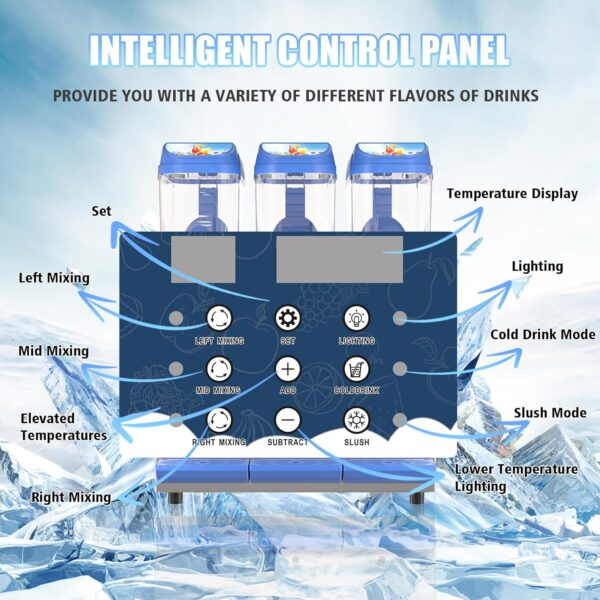 Commercial Slushy Machine - 1000W 30L Tanks Slush Maker Machine 304 Stainless Steel Commercial Margarita Machines Efficient Cooling the Ideal Slushie Maker for Bars Cafes Restaurants - Image 6