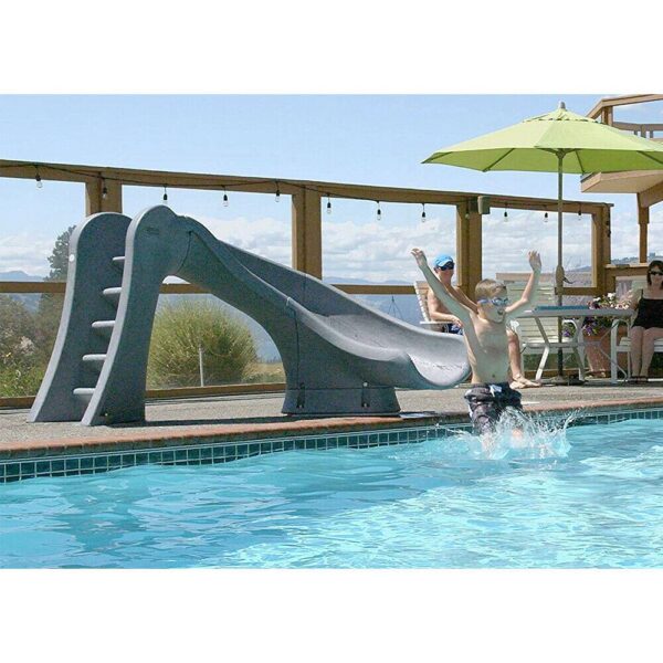 S.R. Smith 698-209-58124 Cyclone Right Curve Swimming Pool Slide. Gray Granite - Image 2