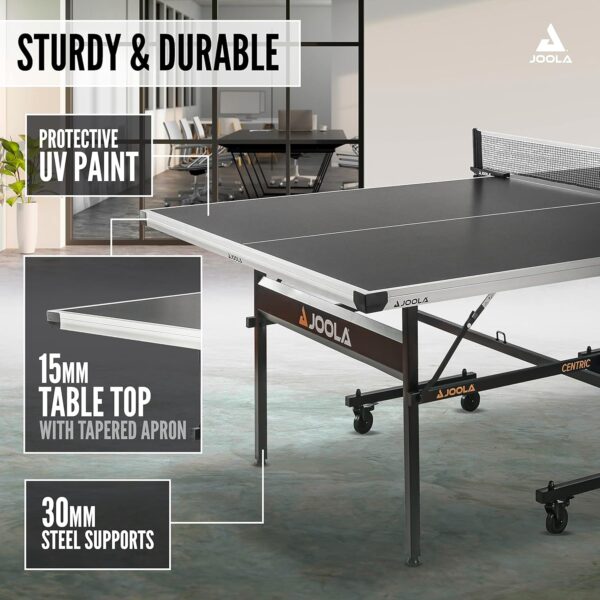 JOOLA Inside Professional MDF Indoor Ping Pong Table with Quick Clamp Table Tennis Net and Post Set - 10 Minute Easy Assembly - Tournament Quality - Foldable with Single Player Playback Mode - Image 50