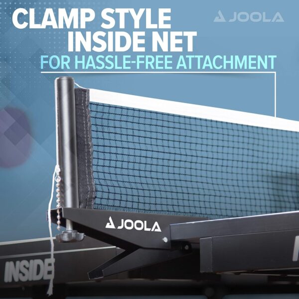 JOOLA Inside Professional MDF Indoor Ping Pong Table with Quick Clamp Table Tennis Net and Post Set - 10 Minute Easy Assembly - Tournament Quality - Foldable with Single Player Playback Mode - Image 8