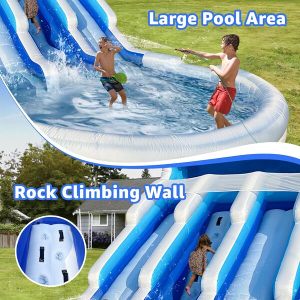 Large Inflatable Water Slide Swimming Pool Play Center. Commercial Grade Lightweight Premium Water Slide Bounce House 20.6x9.5x9.3Ft for Kids and Adults (with Blower) - Image 3