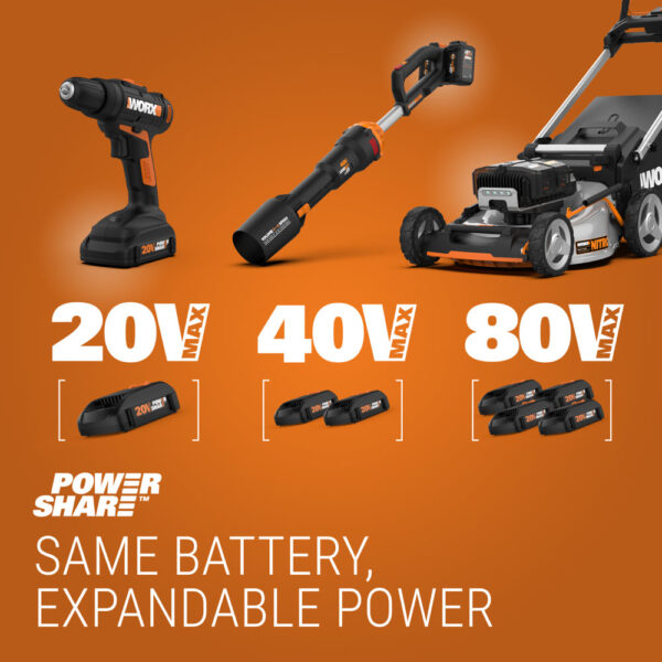 Worx 40V Cordless Lawn Mower 14′′ with Intellicut. Mulching. 2x20V 4.0Ah Batteries and Charger Included - Image 10