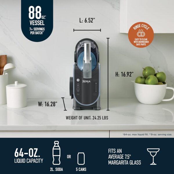 SLUSHi with RapidChill Technology. 88 oz. Frozen Drink & Slushie Machine. 5 Preset Programs. Margaritas. Frappés. and More. Premium Accents. Black. FS301 - Image 9