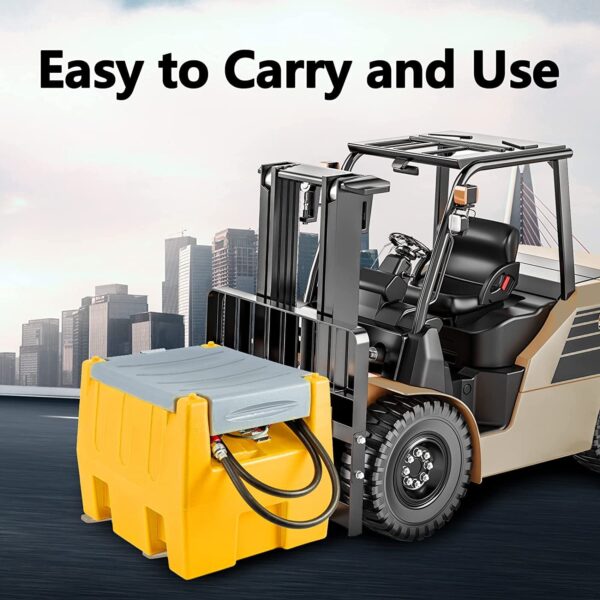 TECSPACE 58 Gallon Gasoline Tank. Portable Fuel Tank with 12V Electric Fuel Transfer Pump. 40 GPM Gasoline Fuel Tank with 4 Meters Hose for Gasoline Transportation (Yellow. 58 gal) - Image 6
