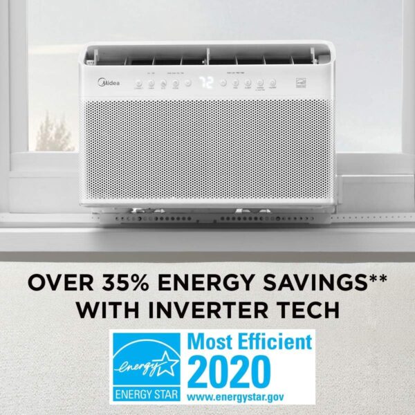 Midea U-Shaped Inverter Window Air Conditioner 12.000BTU with Open Window Flexibility. Robust Installation.Extreme Quiet. 35% Energy Saving. Smart Control. Alexa. Remote. Bracket Included (Renewed) - Image 5