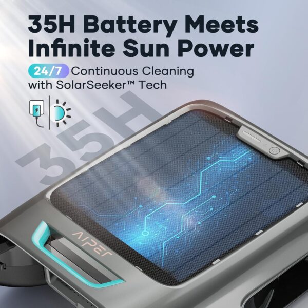AIPER Surfer S2 Solar Pool Skimmer with APP Support. 24/7 Cleaning. Dual Charging Modes. Smart Obstacle Avoidance. Ideal for All Swimming Pool Types - Image 2