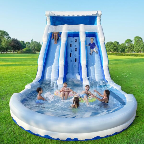 Large Inflatable Water Slide Swimming Pool Play Center. Commercial Grade Lightweight Premium Water Slide Bounce House 20.6x9.5x9.3Ft for Kids and Adults (with Blower) - Image 4