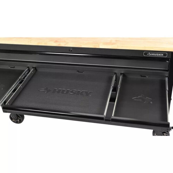 Heavy Duty 61 in. W x 23 in. D 15-Drawer Mobile Workbench with Solid Wood Top - Image 8