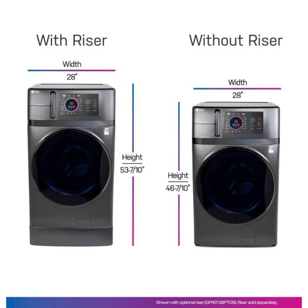 GE Profile 4.8 cu. ft. UltraFast Combo Washer Dryer with Ventless Heat Pump Technology in Carbon Graphite - Image 3