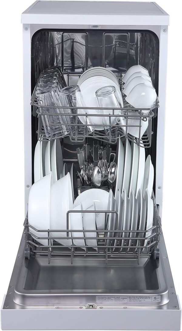 Portable Dishwasher. 18in Wide. 8 Place Settings Capacity. White - Image 4